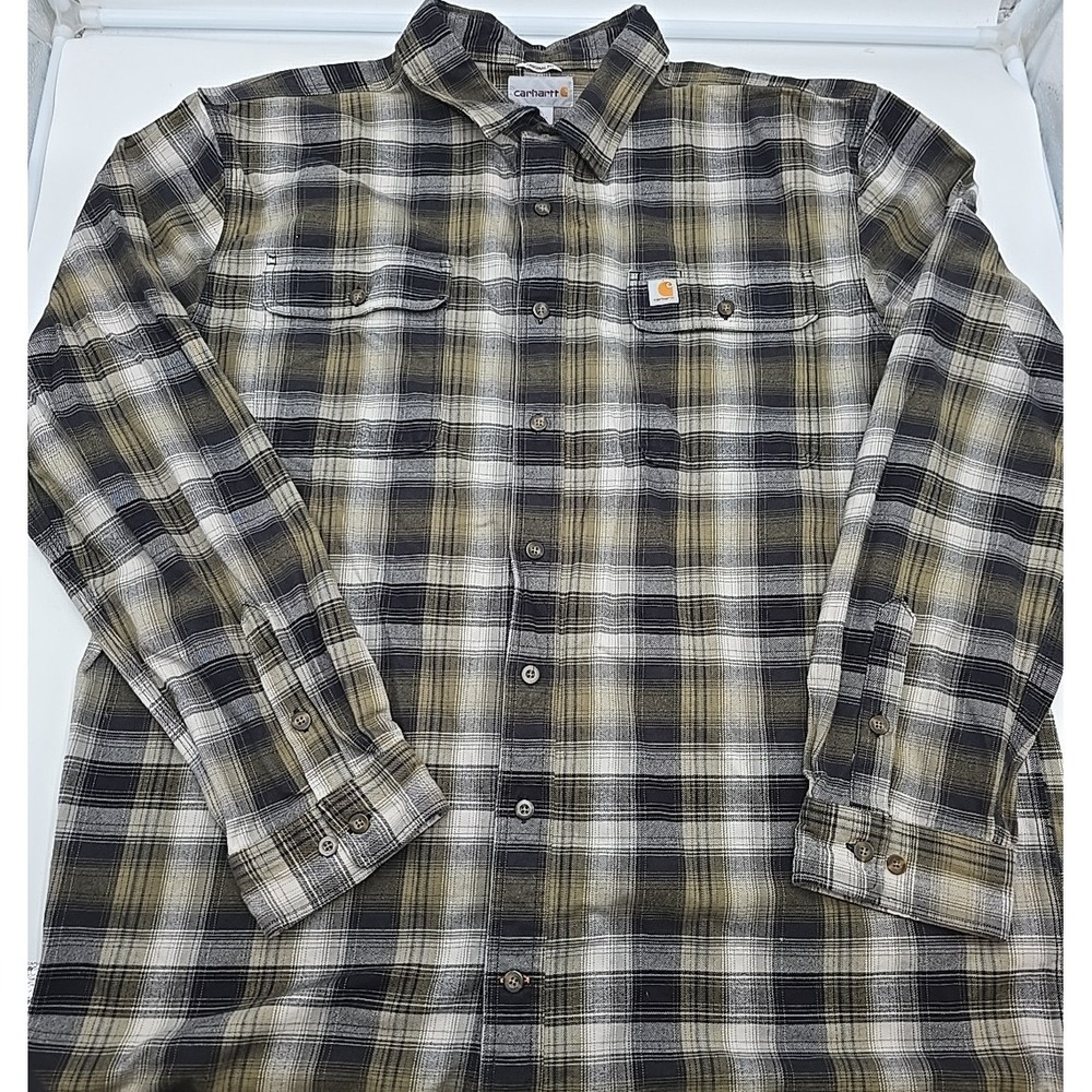 Carhartt Original Fit Men's 100% Cotton Campcore Outdoor Flannel XL TALL Shirt - Picture 2 of 10